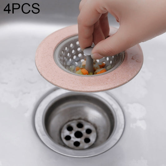 4 PCS Kitchen Drain Floor Drain Garbage Filtering Anti Blocking Flip Grade Drain Cleaning Basket, Diameter: 11cm, Random Color Delivery by bashfashion