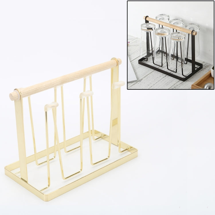Iron Kitchen Cup Holder Drain Shelf(Gold) by bashfashion
