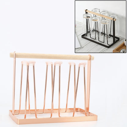 Iron Kitchen Cup Holder Drain Shelf(Rose Gold) by bashfashion