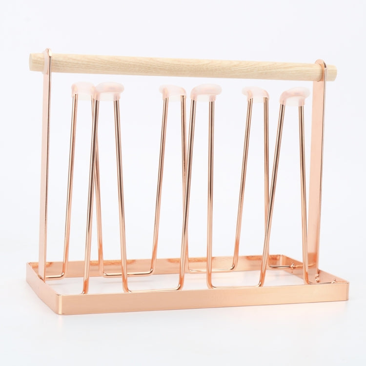 Iron Kitchen Cup Holder Drain Shelf(Rose Gold) by bashfashion