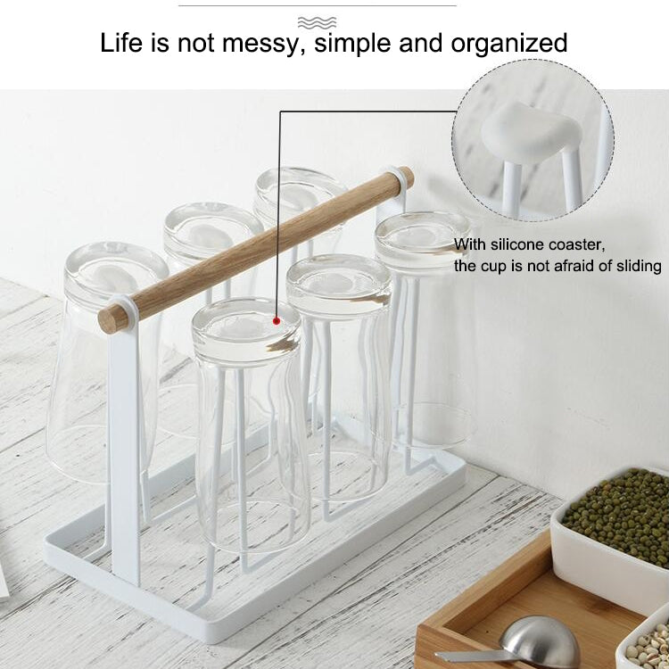 Iron Kitchen Cup Holder Drain Shelf(White) by bashfashion