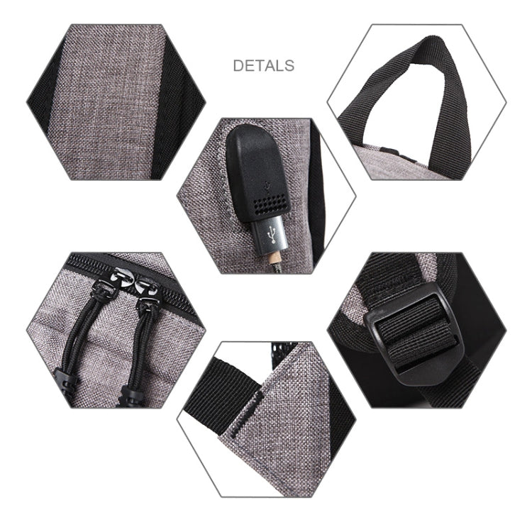 Universal Multi-Function Oxford Cloth Laptop Shoulders Bag Backpack with External USB Charging Port, Size: 46x32x12cm, For 15.6 inch and Below Macbook, Samsung, Lenovo, Sony, DELL Alienware, CHUWI, ASUS, HP(Black) by bashfashion