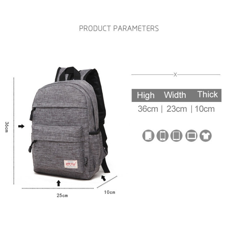 Universal Multi-Function Canvas Cloth Laptop Computer Shoulders Backpack Students Bag for 13-15 inch, Size: 36x25x10cm(Grey) by bashfashion