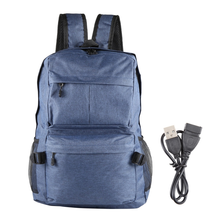 Universal Multi-Function Canvas Cloth Laptop Computer Shoulders Backpack Students Bag for 13-15 inch, Size: 36x25x10cm(Blue) by bashfashion