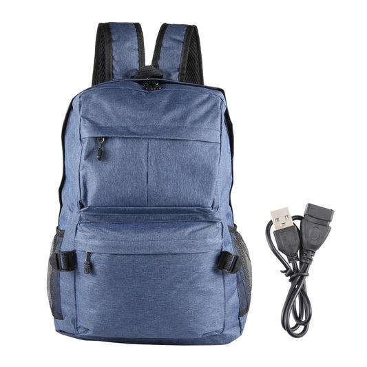 Universal Multi-Function Canvas Cloth Laptop Computer Shoulders Backpack Students Bag for 13-15 inch, Size: 36x25x10cm(Blue) by bashfashion