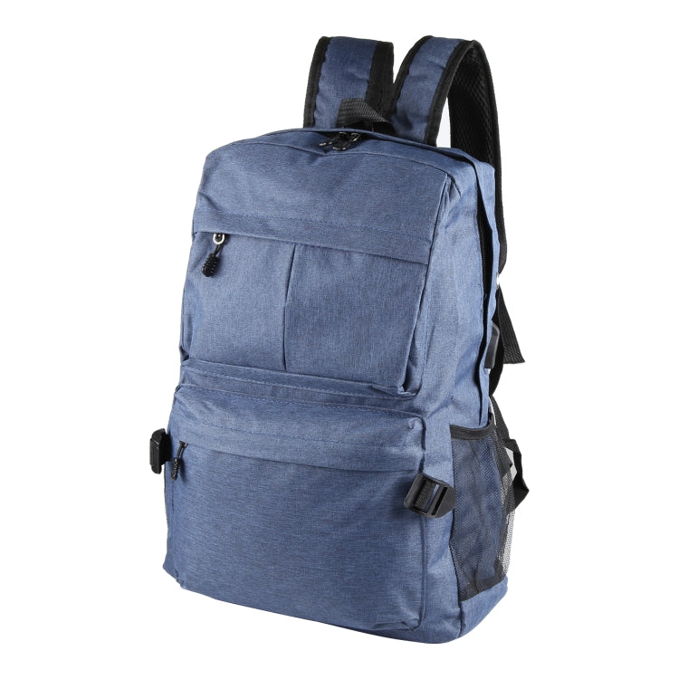 Universal Multi-Function Canvas Cloth Laptop Computer Shoulders Backpack Students Bag for 13-15 inch, Size: 36x25x10cm(Blue) by bashfashion