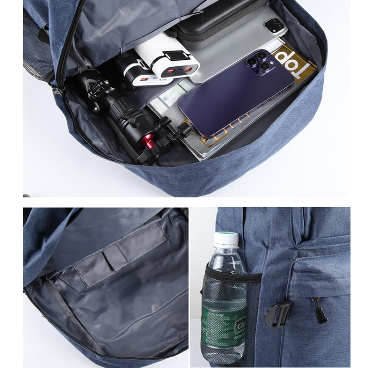 Universal Multi-Function Canvas Cloth Laptop Computer Shoulders Backpack Students Bag for 13-15 inch, Size: 36x25x10cm(Blue) by bashfashion