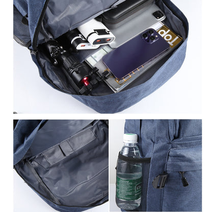 Universal Multi-Function Canvas Cloth Laptop Computer Shoulders Backpack Students Bag for 13-15 inch, Size: 36x25x10cm(Blue) by bashfashion