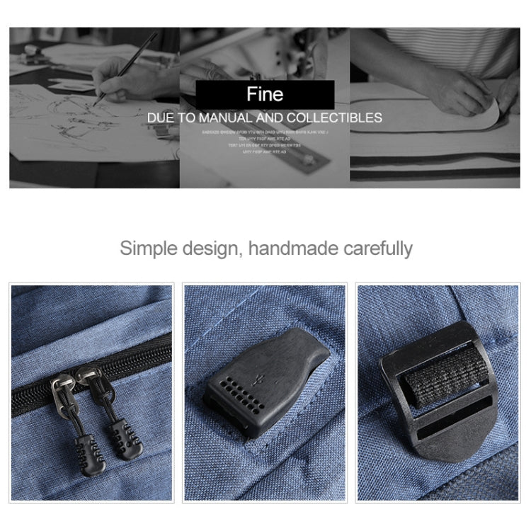 Universal Multi-Function Canvas Cloth Laptop Computer Shoulders Backpack Students Bag for 13-15 inch, Size: 36x25x10cm(Blue) by bashfashion