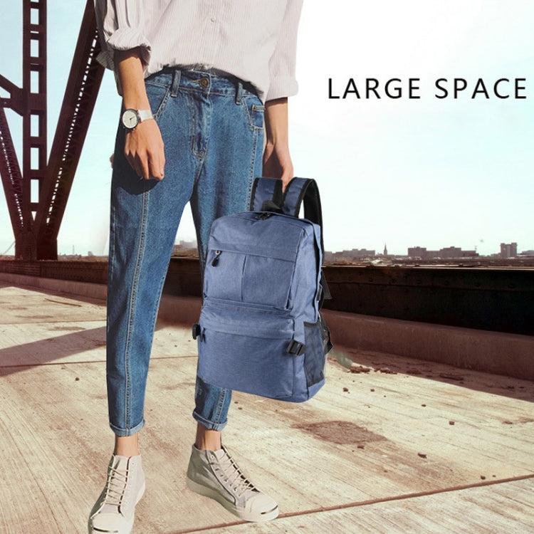 Universal Multi-Function Canvas Cloth Laptop Computer Shoulders Backpack Students Bag for 13-15 inch, Size: 36x25x10cm(Blue) by bashfashion