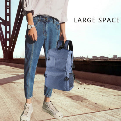 Universal Multi-Function Canvas Cloth Laptop Computer Shoulders Backpack Students Bag for 13-15 inch, Size: 36x25x10cm(Blue) by bashfashion