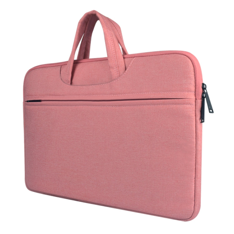 Breathable Wear-resistant Shoulder Handheld Zipper Laptop Bag, For 14 inch and Below Macbook, Samsung, Lenovo, Sony, DELL Alienware, CHUWI, ASUS, HP (Pink) by bashfashion