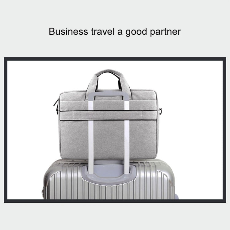 Breathable Wear-resistant Thin and Light Fashion Shoulder Handheld Zipper Laptop Bag with Shoulder Strap, For 14.0 inch and Below Macbook, Samsung, Lenovo, Sony, DELL Alienware, CHUWI, ASUS, HP(Dark Grey) by bashfashion
