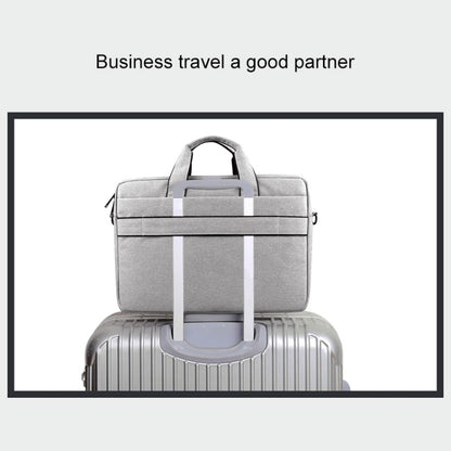 Breathable Wear-resistant Thin and Light Fashion Shoulder Handheld Zipper Laptop Bag with Shoulder Strap, For 14.0 inch and Below Macbook, Samsung, Lenovo, Sony, DELL Alienware, CHUWI, ASUS, HP(Dark Grey) by bashfashion