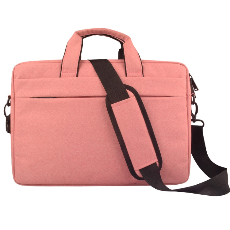 Breathable Wear-resistant Thin and Light Fashion Shoulder Handheld Zipper Laptop Bag with Shoulder Strap, For 14.0 inch and Below Macbook, Samsung, Lenovo, Sony, DELL Alienware, CHUWI, ASUS, HP (Pink) by bashfashion