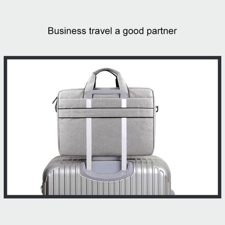 Breathable Wear-resistant Thin and Light Fashion Shoulder Handheld Zipper Laptop Bag with Shoulder Strap, For 14.0 inch and Below Macbook, Samsung, Lenovo, Sony, DELL Alienware, CHUWI, ASUS, HP (Grey) by bashfashion