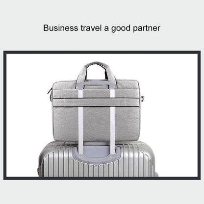 Breathable Wear-resistant Thin and Light Fashion Shoulder Handheld Zipper Laptop Bag with Shoulder Strap, For 14.0 inch and Below Macbook, Samsung, Lenovo, Sony, DELL Alienware, CHUWI, ASUS, HP (Grey) by bashfashion
