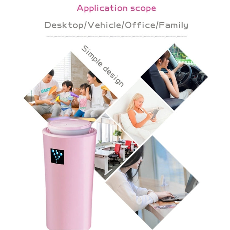 Small-3 2W Humidifier Moisture Meter Moisturizing Instrument with LED Night Light, Water Tank Capacity: 260ml(Pink) by bashfashion