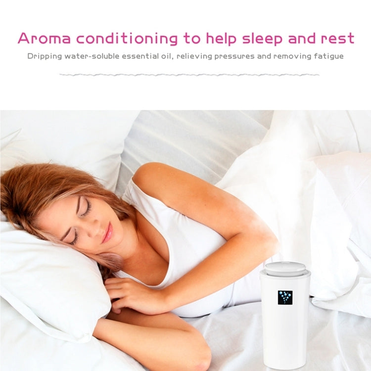 Small-3 2W Humidifier Moisture Meter Moisturizing Instrument with LED Night Light, Water Tank Capacity: 260ml(White) by bashfashion