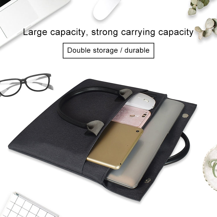 15.4 inch Universal Wearable Soft Handle Portable Laptop Tablet Bag, For Macbook, Samsung, Lenovo, Sony, DELL Alienware, CHUWI, ASUS, HP(Black) by bashfashion