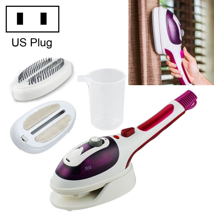 Multifunction Household Handheld Steamer Travel Portable Hand - Held Steam Hanging Hot Machine Ceramic Bottom with Flannelette Brush & Hair Brush & Measuring Cup,US Plug(Purple) by bashfashion