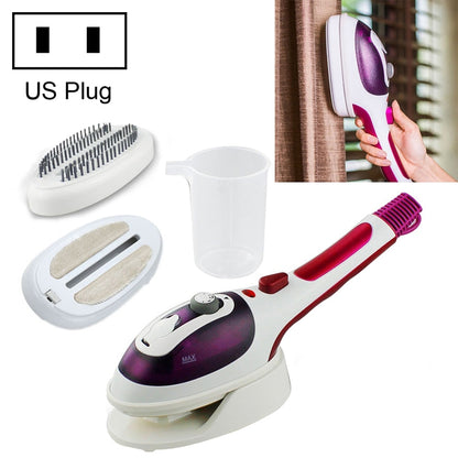 Multifunction Household Handheld Steamer Travel Portable Hand - Held Steam Hanging Hot Machine Ceramic Bottom with Flannelette Brush & Hair Brush & Measuring Cup,US Plug(Purple) by bashfashion