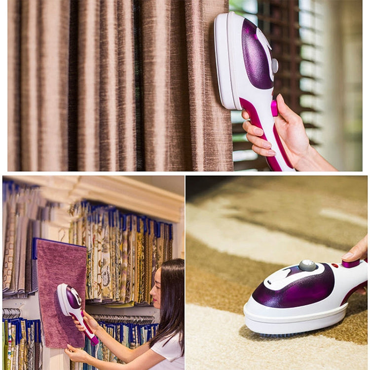 Multifunction Household Handheld Steamer Travel Portable Hand - Held Steam Hanging Hot Machine Ceramic Bottom with Flannelette Brush & Hair Brush & Measuring Cup,US Plug(Purple) by bashfashion