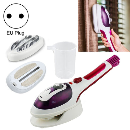 Multifunction Household Handheld Steamer Travel Portable Hand - Held Steam Hanging Hot Machine Ceramic Bottom with Flannelette Brush & Hair Brush & Measuring Cup,EU Plug(Purple) by bashfashion