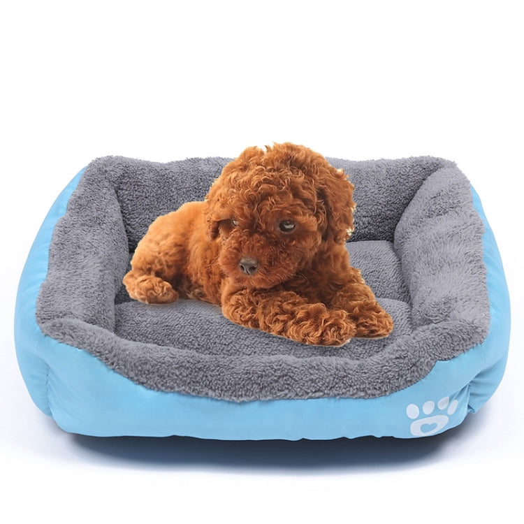 Candy Color Four Seasons Genuine Warm Pet Dog Kennel Mat Teddy Dog Mat, Size: XL, 80×60×16cm (Blue) by bashfashion