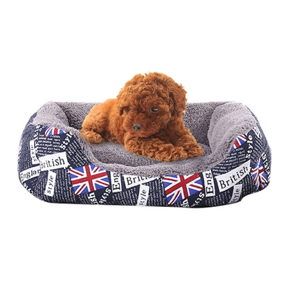 National Flag Four Seasons Genuine Warm Pet Dog Kennel Mat, Size: L, 66×50×14cm(Blue) by bashfashion