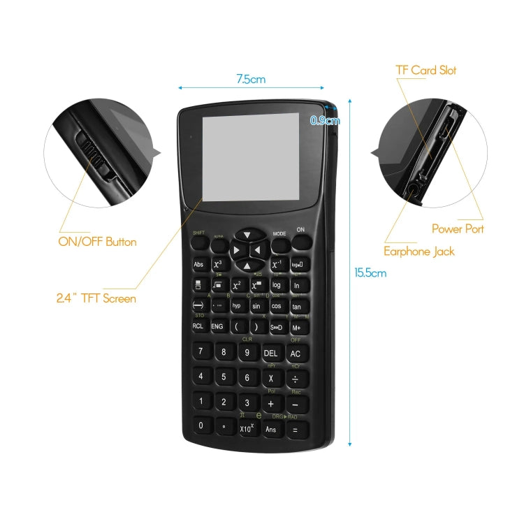 2.4 inch Display Screen Anti-peeping Scientific Calculator, Support Sound Recording / Radio / Music & Video Playing by bashfashion