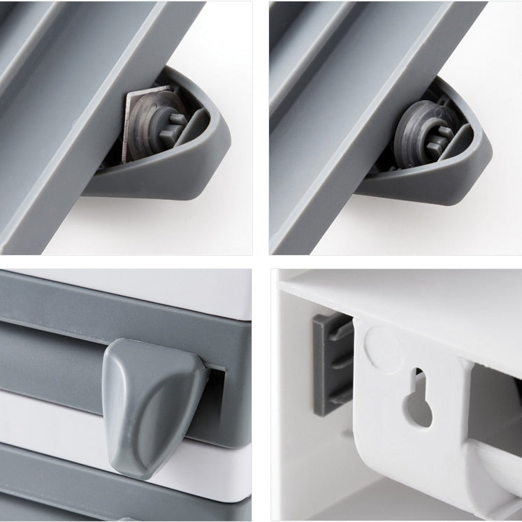 Kitchen Wall Mounted Cling Film Holder Wrap Storage Rack Hanger Rack Cutting Device, Size: 39 x 10 x 24cm(Grey) by bashfashion