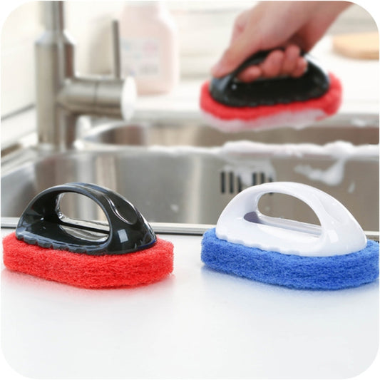 2pcs Decontamination Sponge Hard Bottom Cleaning Brushes Dry and Wet Cleaning Brush for Kitchen / Cooking Bench / Bathroom / Bathtub , Random Color Delivery by bashfashion