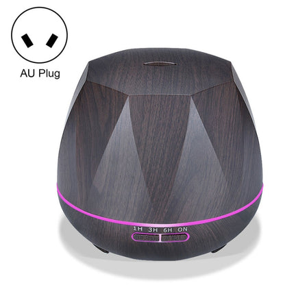 Diamond Wood Grain Remote Control Ultrasonic Humidifier Aromatherapy Machine Automatic Alcohol Sprayer with LED Lights, Capacity: 400mL, AU Plug (Dark Wood Color) by bashfashion