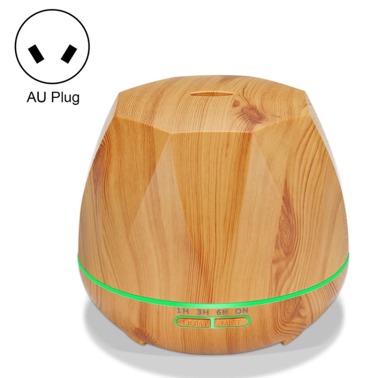 Diamond Wood Grain Remote Control Ultrasonic Humidifier Aromatherapy Machine Automatic Alcohol Sprayer with LED Lights, Capacity: 400mL, AU Plug (Light Wood Color) by bashfashion