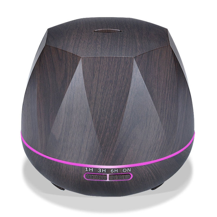 Diamond Wood Grain Remote Control Ultrasonic Humidifier Aromatherapy Machine Automatic Alcohol Sprayer with LED Lights, Capacity: 400mL, EU Plug (Dark Wood Color) by bashfashion
