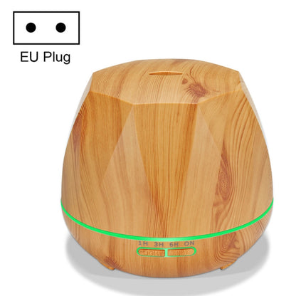 Diamond Wood Grain Remote Control Ultrasonic Humidifier Aromatherapy Machine Automatic Alcohol Sprayer with LED Lights, Capacity: 400mL, EU Plug (Light Wood Color) by bashfashion