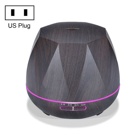 Diamond Wood Grain Remote Control Ultrasonic Humidifier Aromatherapy Machine Automatic Alcohol Sprayer with LED Lights, Capacity: 400mL, US Plug (Dark Wood Color) by bashfashion