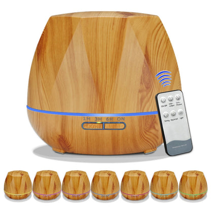 Diamond Wood Grain Remote Control Ultrasonic Humidifier Aromatherapy Machine Automatic Alcohol Sprayer with LED Lights, Capacity: 400mL, UK Plug (Light Wood Color) by bashfashion