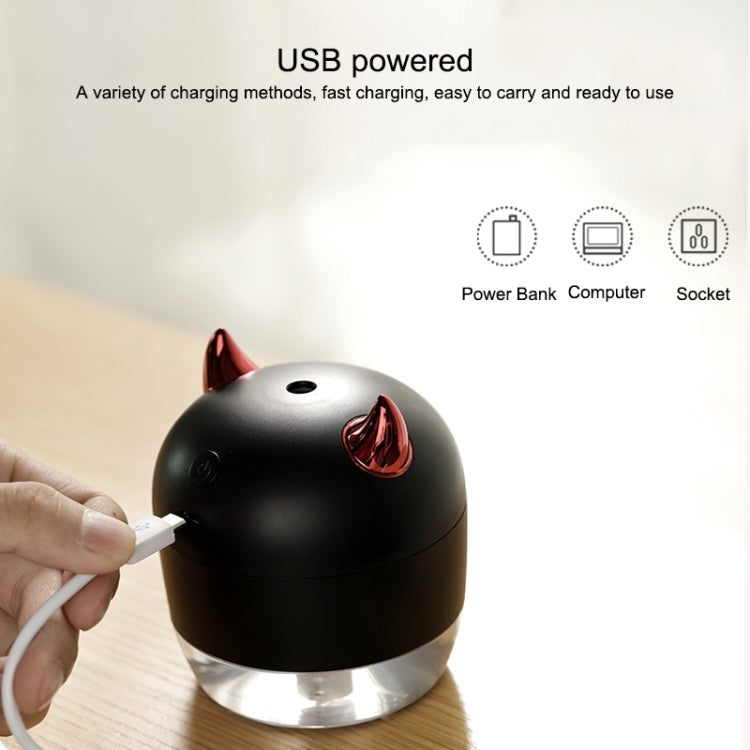 WT-H21 Devil Atomizing Humidifier with Colorful Night Lights, Water Tank Capacity: 200mL(Black) by bashfashion
