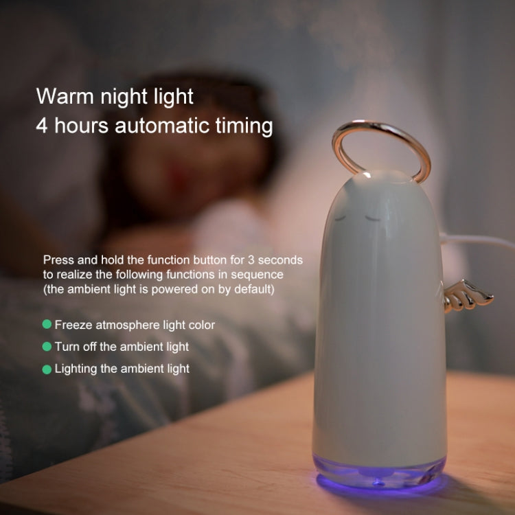TSHM0 Mini Angel Atomizing Humidifier with Colorful Night Lights, Water Tank Capacity: 230mL (Silver) by bashfashion