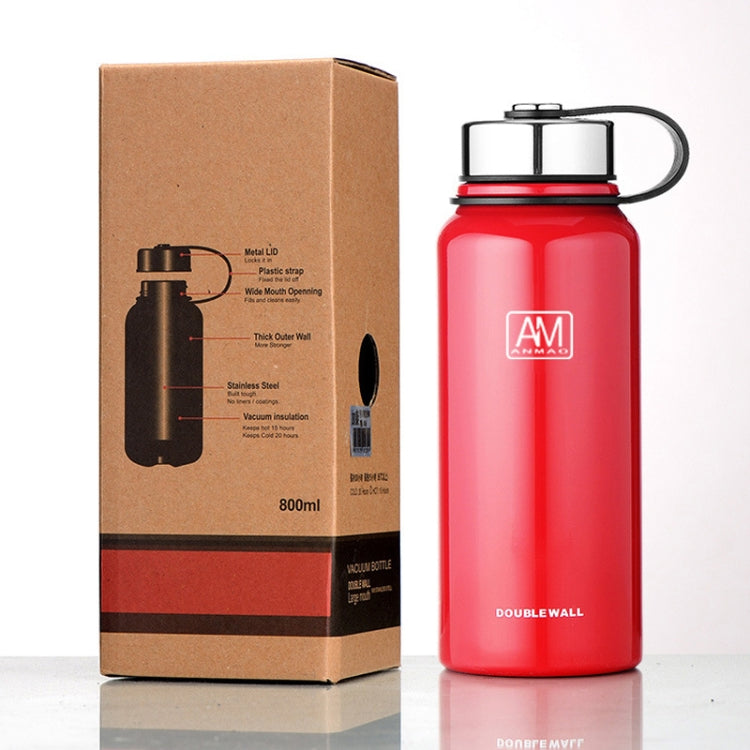 610ml Outdoor Vacuum Stainless Steel Heat Insulation Cup Portable Large Capacity Sports Bottle(Silver) by bashfashion