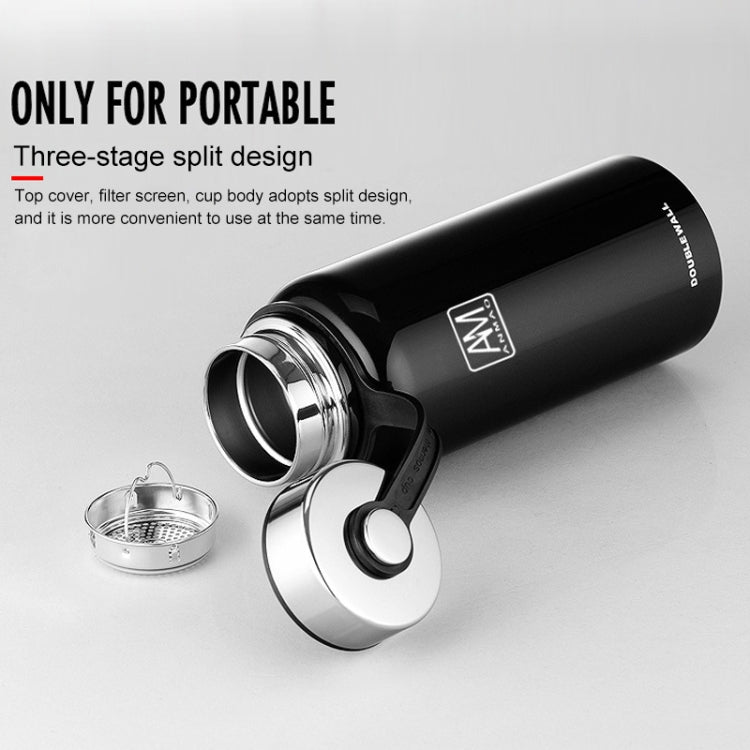 610ml Outdoor Vacuum Stainless Steel Heat Insulation Cup Portable Large Capacity Sports Bottle(Silver) by bashfashion