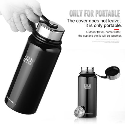 610ml Outdoor Vacuum Stainless Steel Heat Insulation Cup Portable Large Capacity Sports Bottle(Silver) by bashfashion