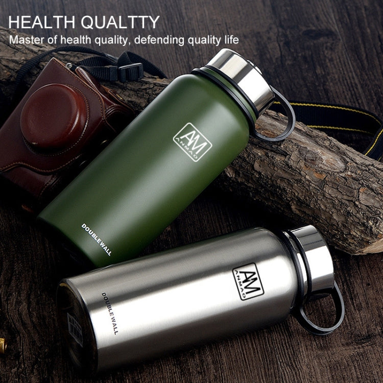 610ml Outdoor Vacuum Stainless Steel Heat Insulation Cup Portable Large Capacity Sports Bottle(Silver) by bashfashion