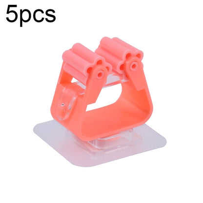 5pcs Wall-mounted Mop Storage Hooks No-stick Stick Kitchen Bathroom Brush Storage Tools, Random Color Delivery by bashfashion