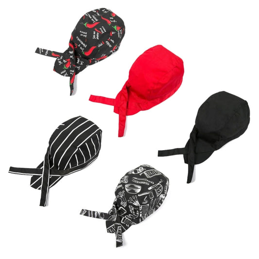 Simple Style Unisex Chef Waiter Work Cap Pirate Hat Turban Cap by bashfashion