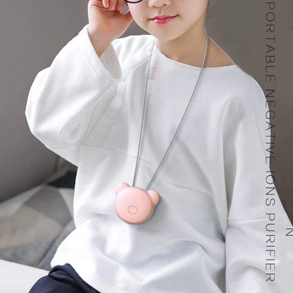 Mini Bear Style Neck Formaldehyde Negative Ion PM2.5 Removal Air Purifier for Kids (Blue) by bashfashion