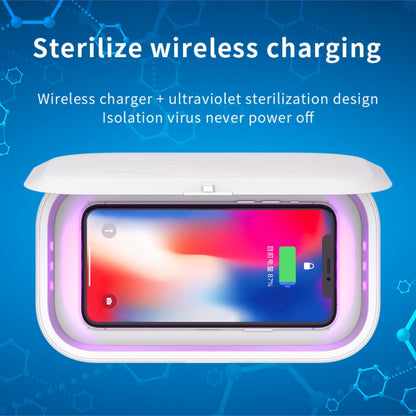 RQW-168 10W Wireless Charging Sterilization Box Smartphone Sterilizer UV Light Disinfection Cleaning Box(White) by bashfashion