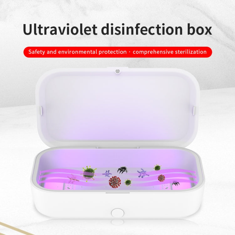RQW-168 10W Wireless Charging Sterilization Box Smartphone Sterilizer UV Light Disinfection Cleaning Box(White) by bashfashion